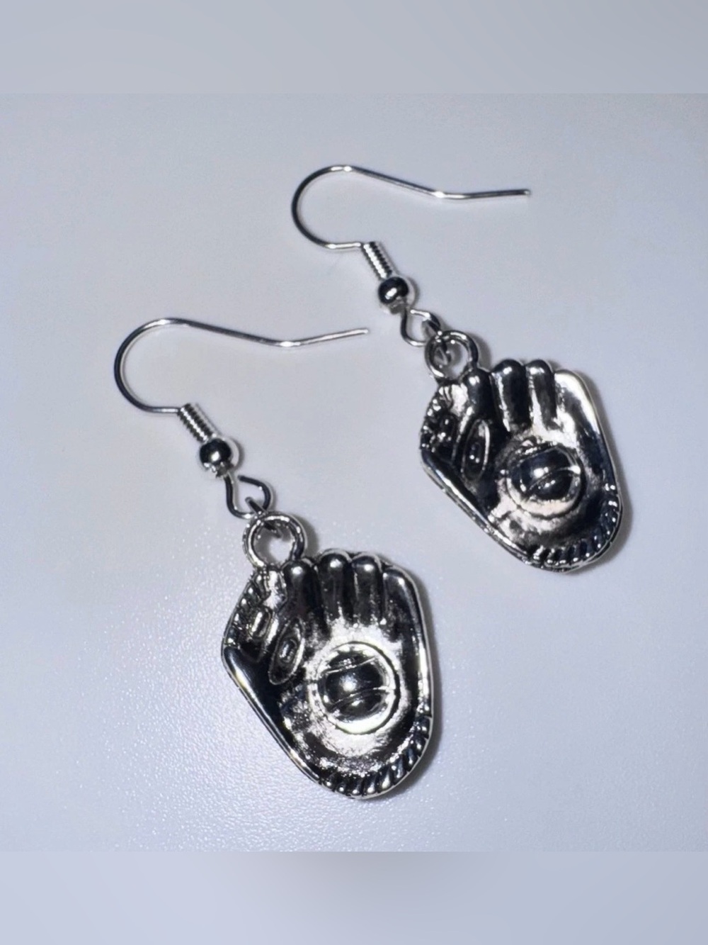 Baseball Glove Charm Sports Nickel Free Handmade Dangle/Fishhook Earrings